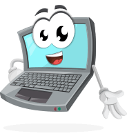 Computer Cartoon Vector Character AKA Topper the Friendly Laptop